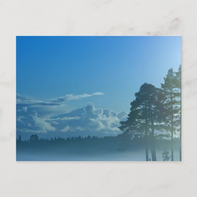 Carte Postale lac brumeux en Finlande (Devant)