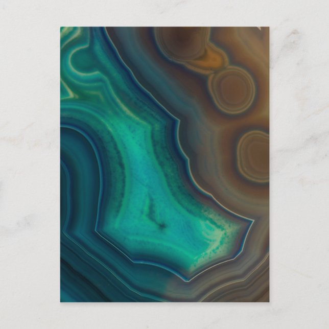 Carte Postale Lac Comme Agate Turquoise et Brown (Devant)