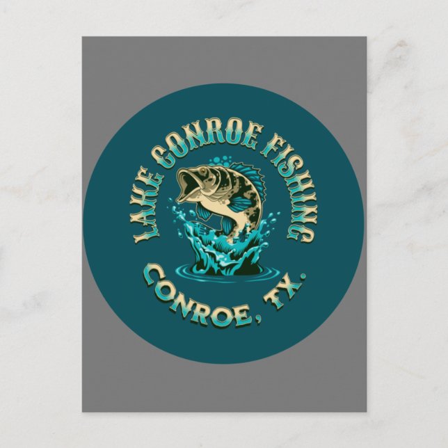 Carte Postale Lac Conroe Fishing, Conroe, TX (Devant)