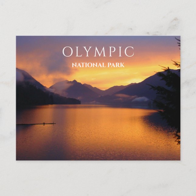 Carte Postale Lac Crescent, coucher de soleil, Parc national Oly (Devant)