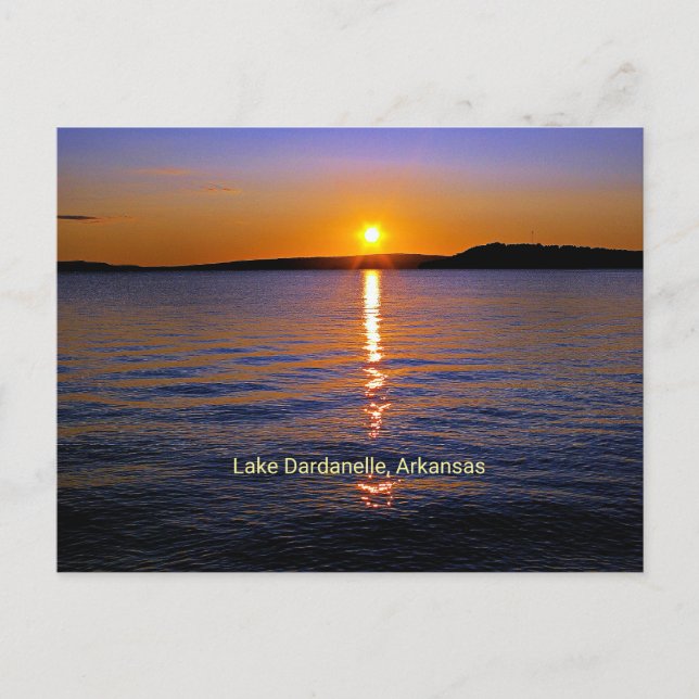Carte Postale Lac Dardanelle, coucher de soleil de l'Arkansas (Devant)