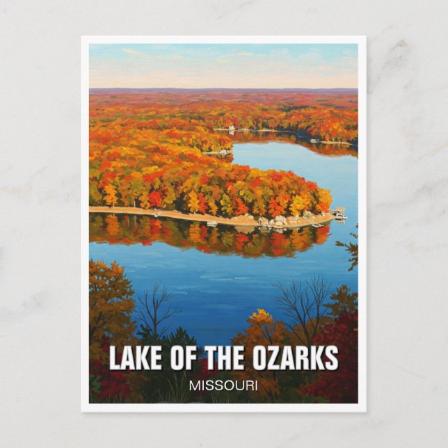Carte Postale Lac d'automne des Ozarks Missouri Voyage (Devant)
