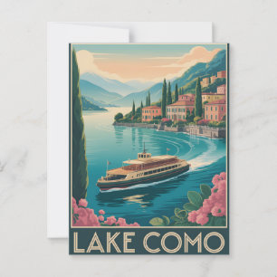 Carte Postale Lac de Côme Vintage