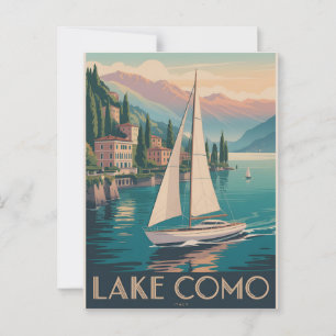 Carte Postale Lac de Côme Vintage