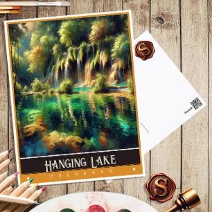Carte Postale Lac de Hanging, Colorado Peinture Vintage