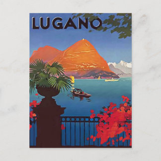 Carte Postale Lac de Lugano, vue depuis la terrasse de l'hôtel,