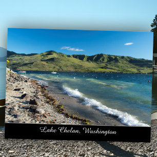 Carte Postale Lac ensoleillé de Chelan, plage panoramique de l'É