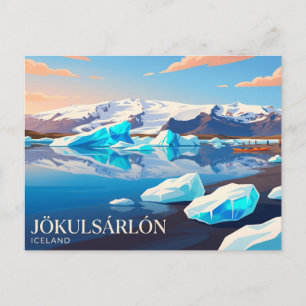 Carte Postale Lac glaciaire de Jökulsárlón en Islande