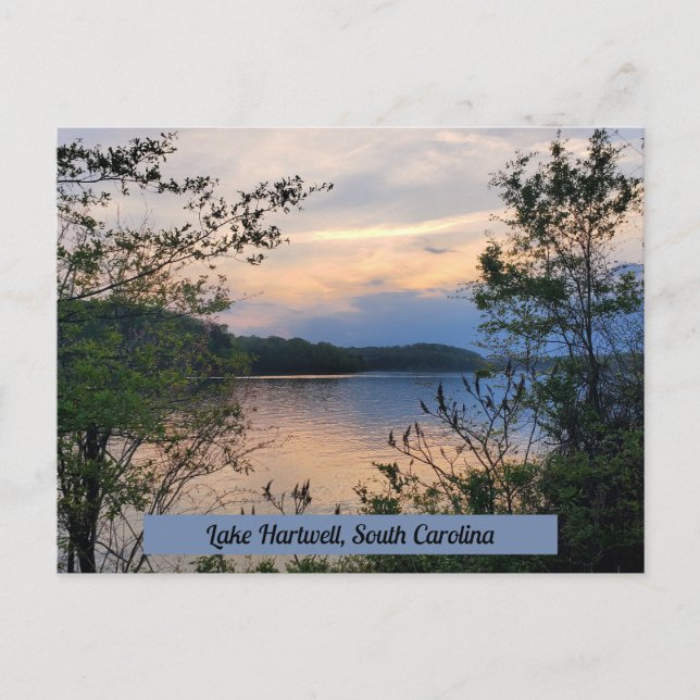 Carte Postale Lac Hartwell Sud Carolina Mountain Lac Sunset (Devant)
