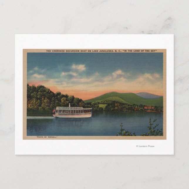 Carte Postale Lac Junaluska, NC - Vue du Cherokee Boat (Devant)