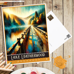 Carte Postale Lac Leatherwood, Arkansas   Peinture Vintage