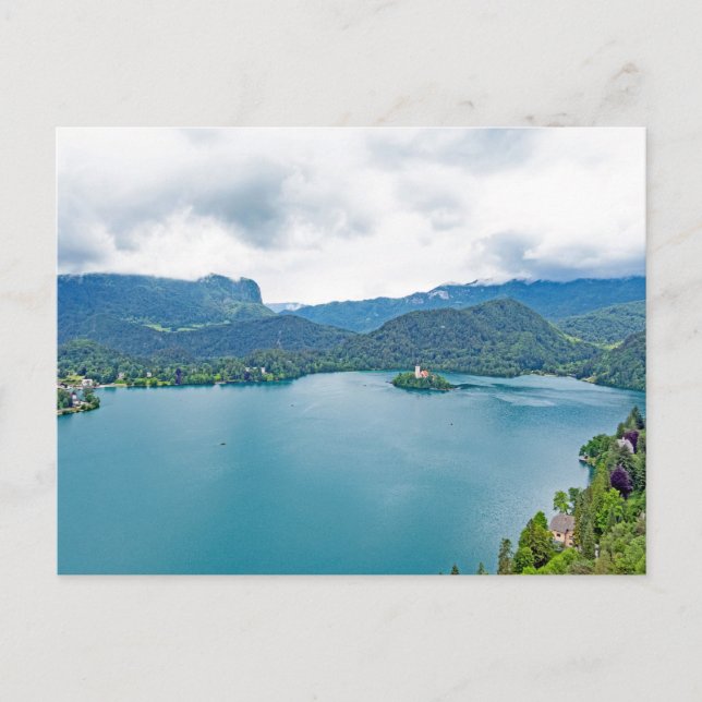 Carte Postale Lac Léman du château de Lake Bled, Slovénie (Devant)
