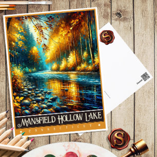 Carte Postale Lac Mansfield Hollow, Connecticut   Peinture