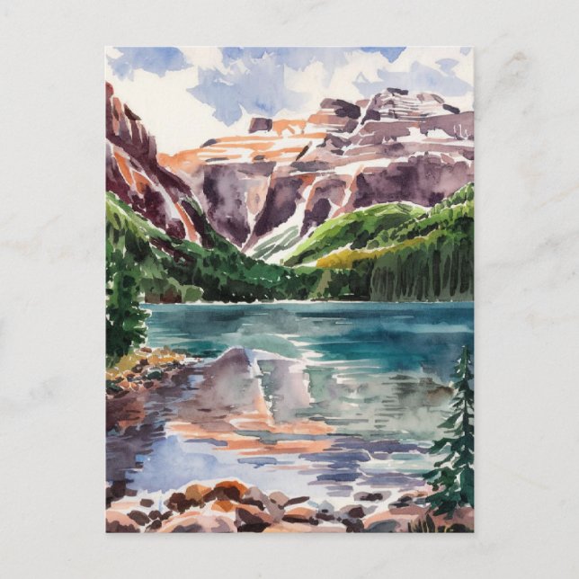 Carte Postale Lac Mead Nevada, Aquarelle Peinture (Devant)