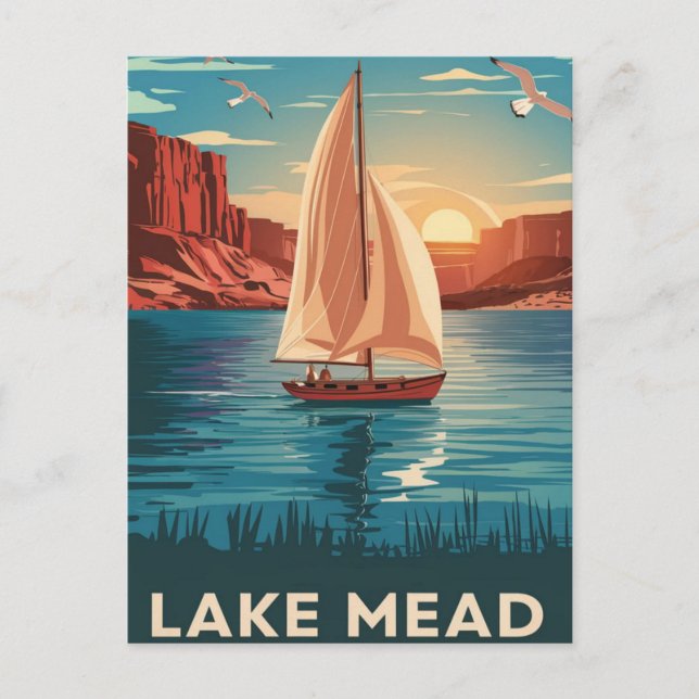 Carte Postale Lac Mead Nevada, Vivez la sérénité (Devant)