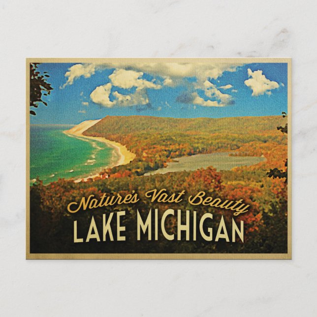 Carte Postale Lac Michigan Vintage (Devant)