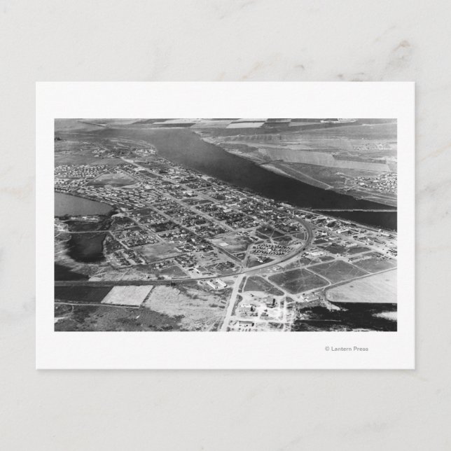 Carte Postale Lac Moses, WA Vue aérienne de la ville Photographi (Devant)