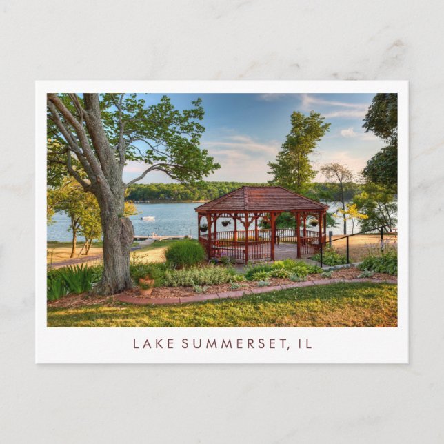 Carte Postale Lac Summerset Illinois Gazebo (Devant)