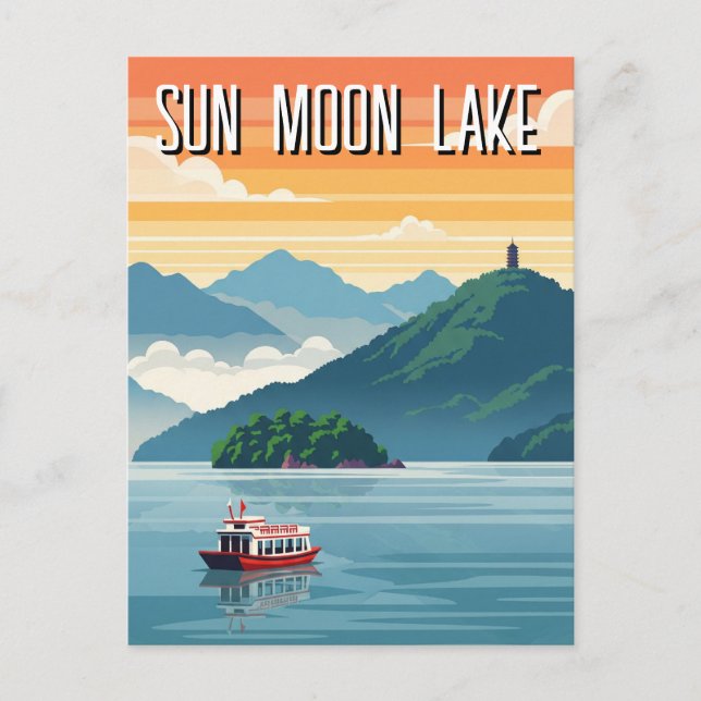 Carte Postale Lac Sun Moon Taïwan Lever du soleil (Devant)