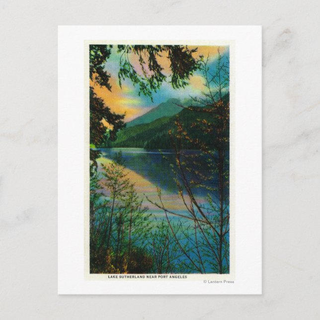 Carte Postale Lac Sutherland nouveau Port Angeles, WA (Devant)