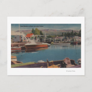 Carte Postale Lac Tahoe, CA - Port de plaisance à Bijou Wooden