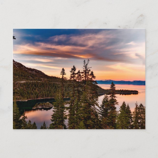 Carte Postale Lac Tahoe Californie au coucher du soleil Personna (Devant)