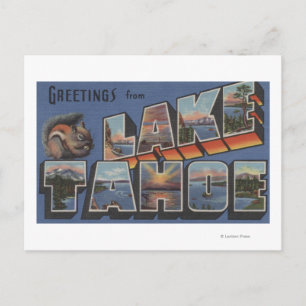 Carte Postale Lac Tahoe, Californie - Scènes à grandes lettres