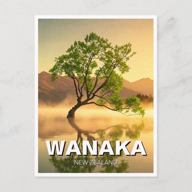 Carte Postale Lac Wanaka Tree Nouvelle-Zélande Voyages (Devant)