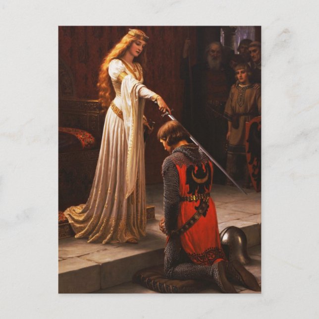 Carte Postale L'Accolade Edmund Blair Leighton (Devant)