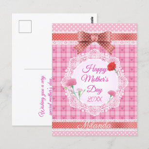 Carte Postale Lace Ribbon Bonne fête des mères