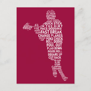 Carte Postale Lacrosse Player Word Art