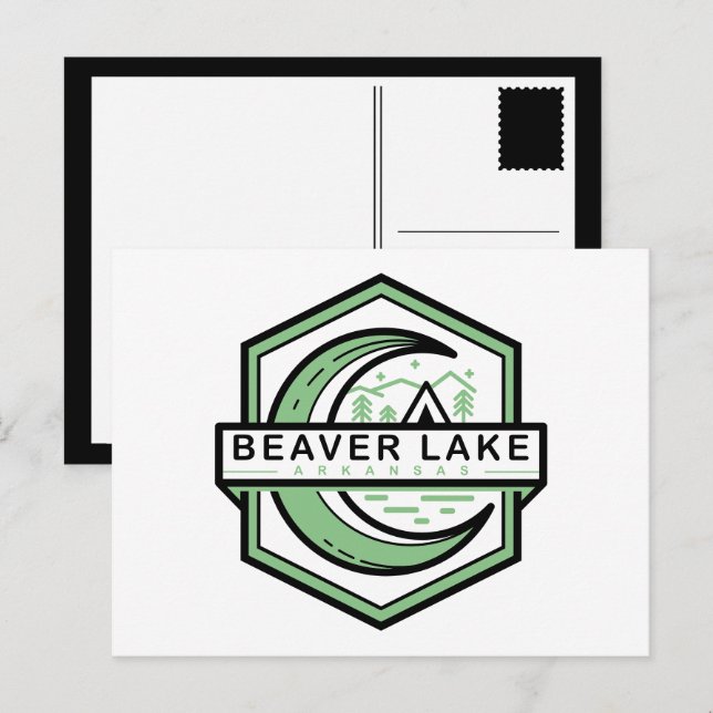Carte Postale lacs beaver arkansas lune hexa couleur personnalis (Devant / Derrière)