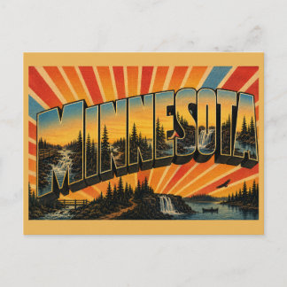 Carte Postale Lacs Minnesota Cascades Forêts Boréales Art