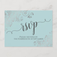 Lacy Silver Calligraphie Monnaie Mariage Turquoise