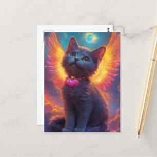 Carte Postale L'adorable ange gris Kitten