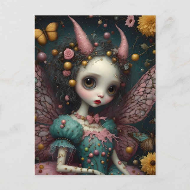 Carte Postale L'adorable fée raide rose (Devant)