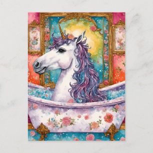 Carte Postale L'adorable licorne dans le bain