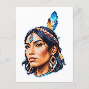 Carte Postale Lady amérindienne