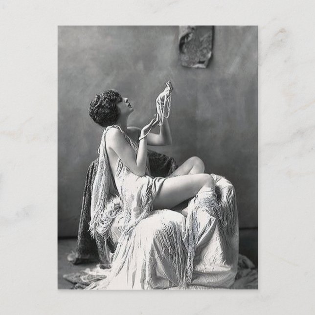 Carte Postale Lady aux perles (Devant)