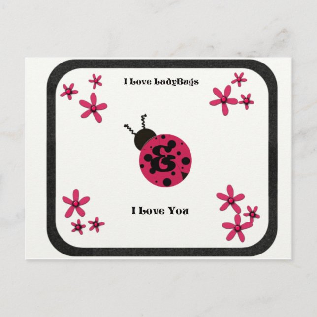 Carte Postale Lady Bug Love (Devant)
