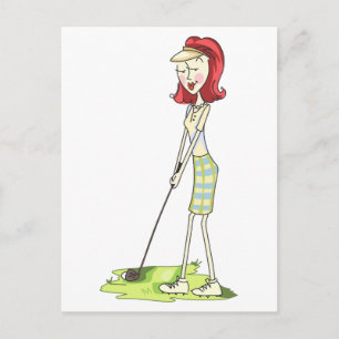 Carte Postale Lady Golfer