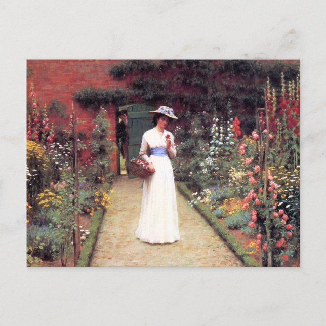 Carte Postale Lady in a Garden Postcard (Devant)