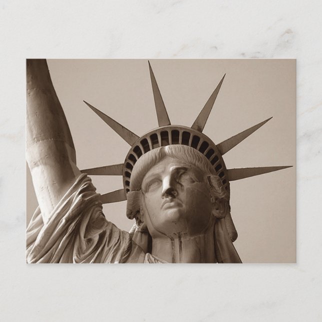 Carte Postale Lady Liberty à Sepia Statue de la Liberté NYC NY P (Devant)