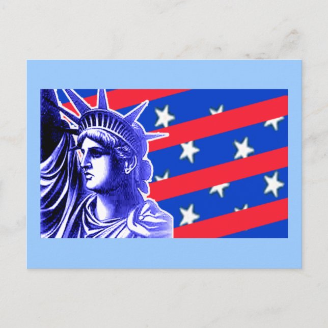 Carte Postale Lady Liberty dans les couleurs patriotiques Produi (Devant)