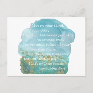 Carte postale Lady Liberty Poem