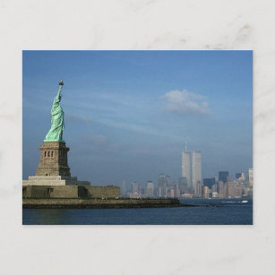 Carte Postale Lady Liberty & Twin Towers World Trade Center NYC