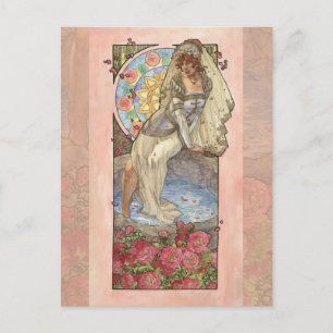 Carte Postale Lady of June Art Nouveau Birthstone Series