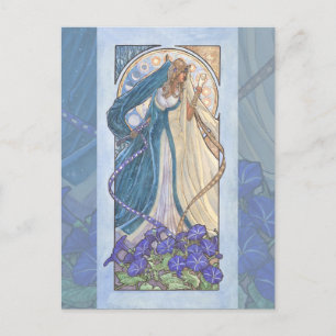 Carte Postale Lady of September Art Nouveau Birthstone Series