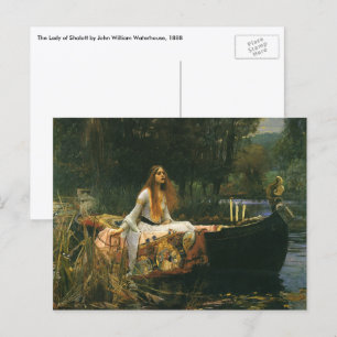 Carte Postale Lady Shalott On Boat par John William Waterhouse