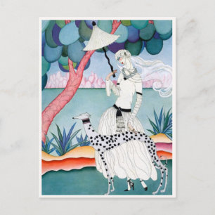 Carte Postale Lady with Dalmatian Dog - Helen Dryden